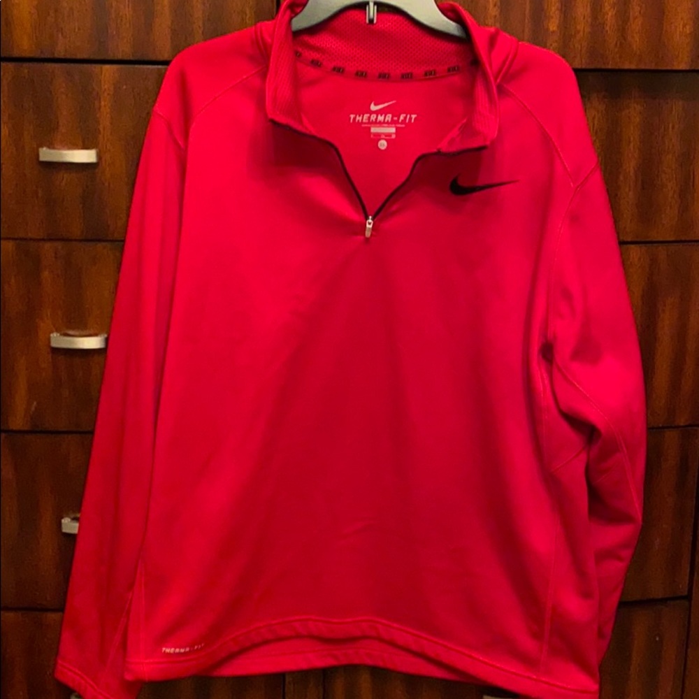 Nike therma fit red quarter zip